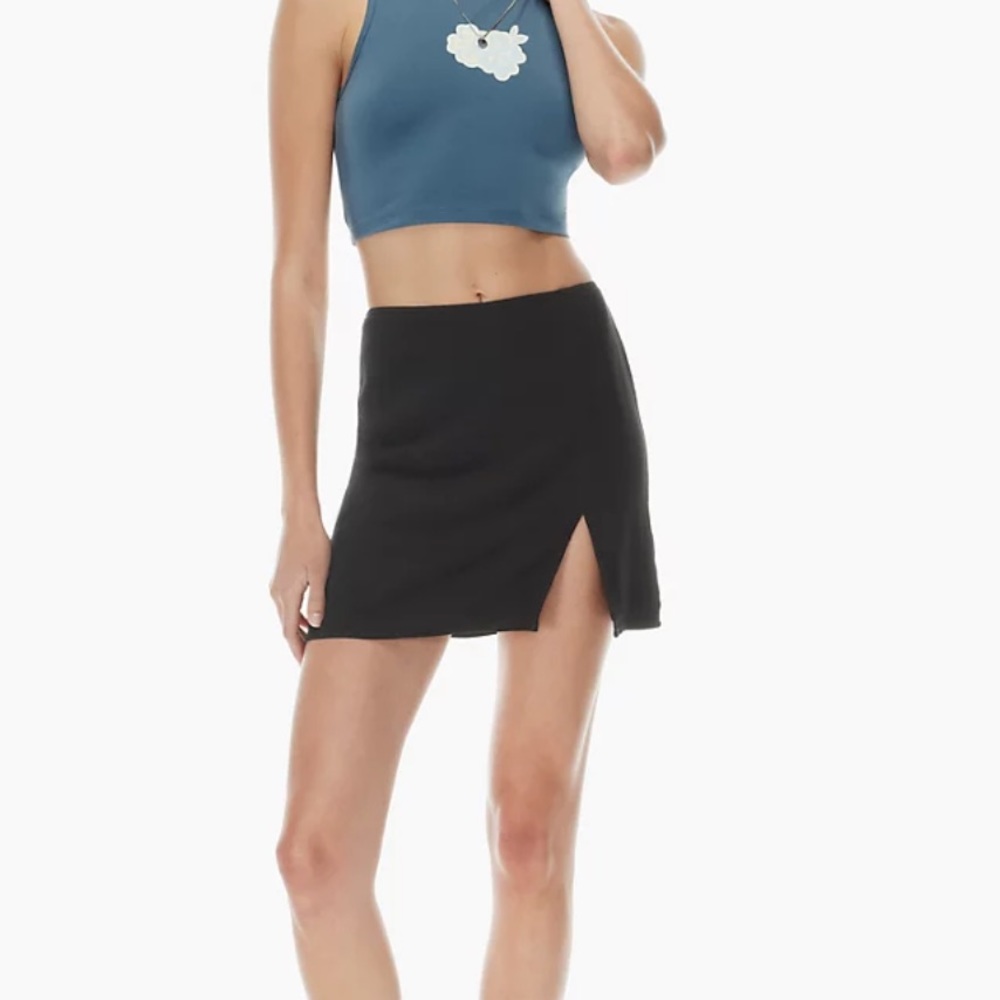 Aritzia Black Mini Skirt with Side Slit